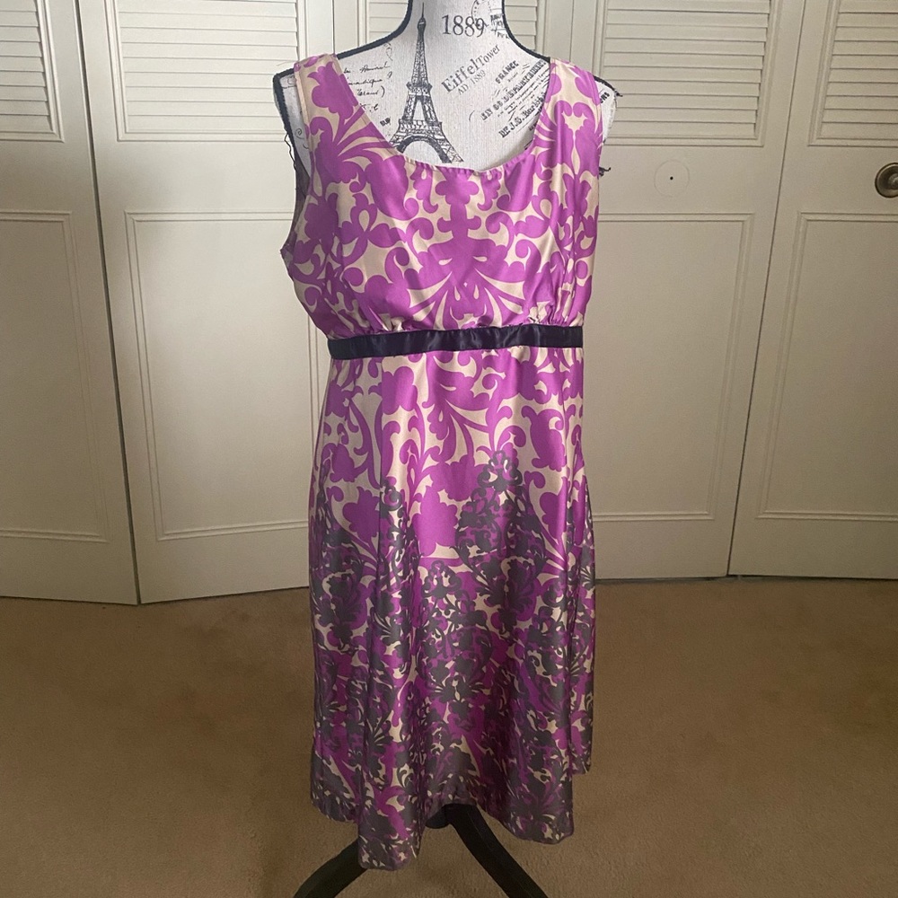 delias pink damask print dress size 13 Vintage late 90s early 00s
